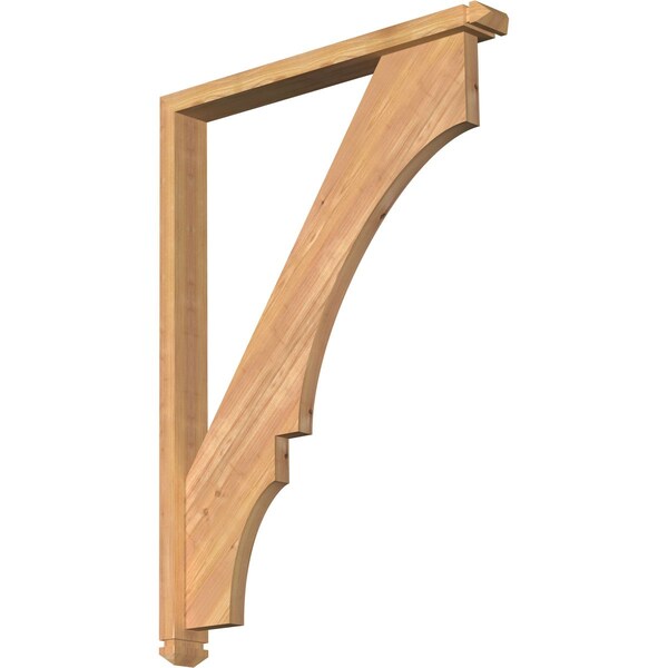 Ekena Millwork Balboa Arts and Crafts Smooth Bracket w/ Offset Brace, Western Red Cedar, 3 1/2"W x 30"D x 42"H BKT0402X30X42BOA03SWR - main